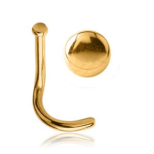 Disc Gold Nostril Screw Nose 20g - 1/4" wearable (6.5mm) Gold