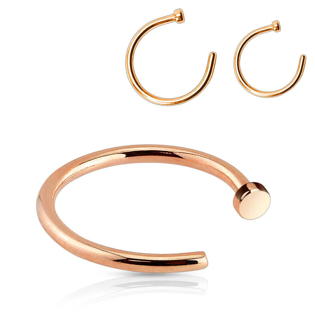 Rose Gold Plated Open Nose Hoop