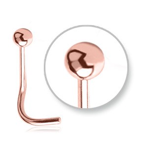 Ball Rose Gold Nostril Screw Nose 20g - 1/4" wearable (6.5mm) Rose Gold