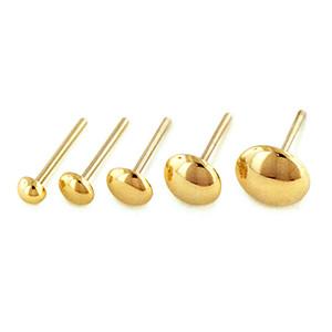 Threadless 14k Gold Dome End by NeoMetal Replacement Parts 1.5mm Dome - 25g threadless pin Yellow 14k Gold