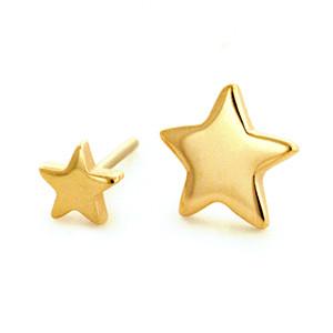 Threadless 14k Gold Star Ends by NeoMetal Replacement Parts 2.5mm Star - 25g threadless pin Rose 14k Gold
