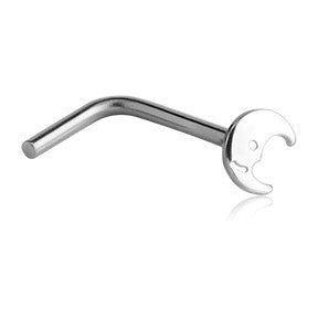 Moon Stainless L-Bend Nose Stud Nose  