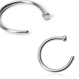 Stainless Nose Hoop Nose 20g - 1/4" diameter (6mm) Stainless Steel