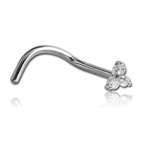 Trinity CZ Prong Stainless Nostril Screw Nose  