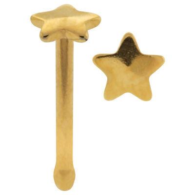Star Gold Nose Bone Nose 20g - 1/4" wearable (6mm) Gold