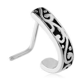 Filigree Stainless L-Bend Nose Hoop Nose 20g - 1/4" wearable (6.5mm) Stainless Steel