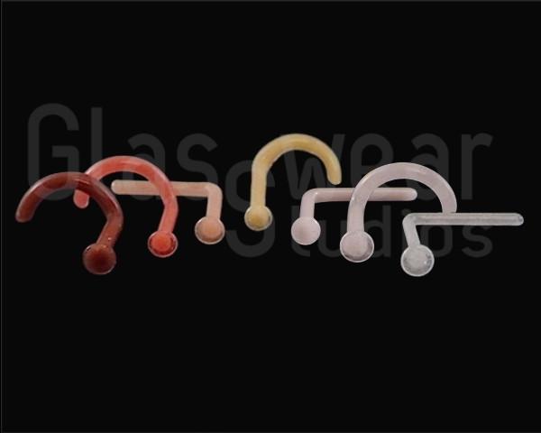 Flesh Tone Glass Nostril Screw by Glasswear Studios Retainers 18g (1.0mm) - 1/4