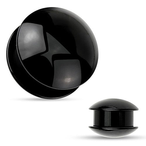 Black Domed Screw-On Plugs Plugs 5/8 inch (16mm) Black