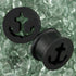 Black Anchor Cutout Silicone Tunnels Plugs  