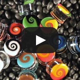 Black & Blood Swirl Plugs by Glasswear Studios Plugs  