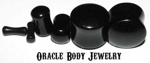 Black Onyx Plugs by Oracle Body Jewelry Plugs  