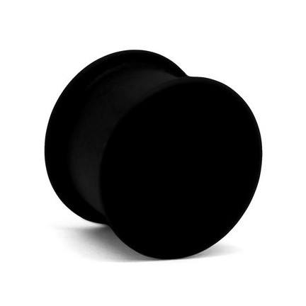 Black Hollow Plugs by Kaos Softwear Plugs 10 gauge (2.6mm) BK - Black