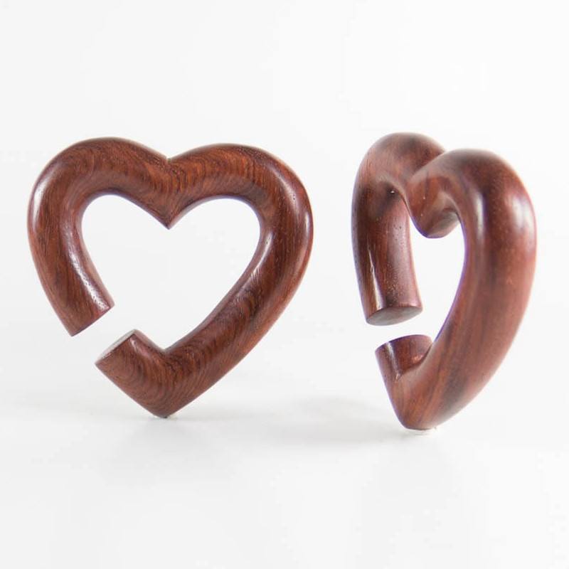 Bloodwood Hearts by Siam Organics Plugs 0 gauge (8mm) Bloodwood