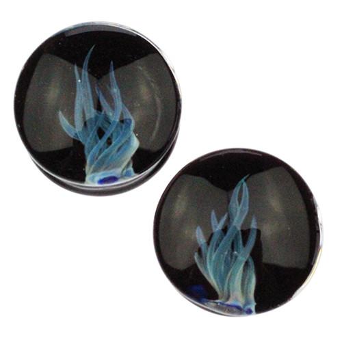 Flame Plugs by Glasswear Studios Plugs 7/16 inch (11mm) Blue