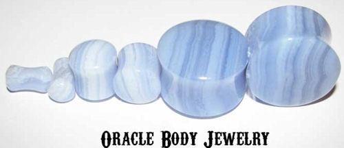 Blue Lace Agate Plugs by Oracle Body Jewelry Plugs  