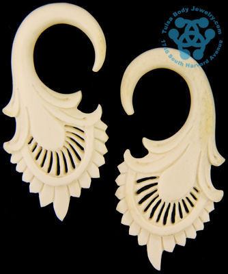 Bone Harp Hangers by Oracle Body Jewelry Plugs 12 gauge (2mm) Bone
