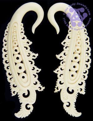 Bone Sash Hangers by Oracle Body Jewelry Plugs  