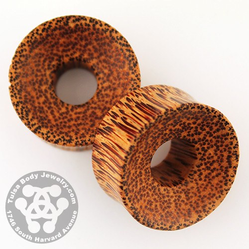 Coconut Palm Wood Thick Walled Tunnels by Siam Organics Plugs 5/8 inch (16mm) Coconut Palm Wood