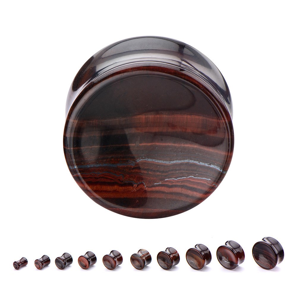 Red Tiger Eye Concave Plugs Plugs  