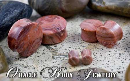 Crazy Lace Agate Plugs by Oracle Body Jewelry Plugs  