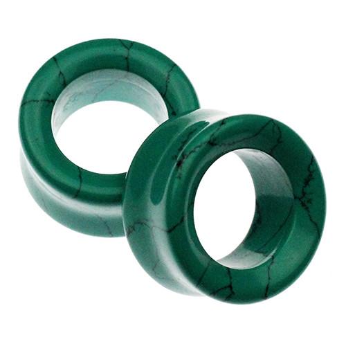 Dark Green Turquoise Eyelets by Oracle Body Jewelry Plugs 0 gauge (8mm) Dark Green Spiderweb Turquoise