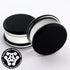 Black Double Flare Glass Plugs Stretched Lobes