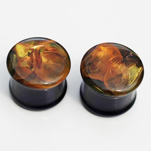 Double Flare Pool Plugs by Glasshouse 33 Plugs 00 gauge (10mm) Gold