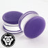 Purple Double Flare Glass Plugs Stretched Lobes