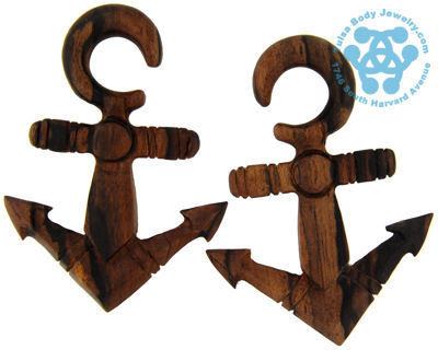 Ebony Anchors Away Hangers by Oracle Body Jewelry Plugs 4 gauge (5mm) Ebony Wood