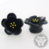 Hibiscus Flower Plugs Plugs 4 gauge (5mm) Black