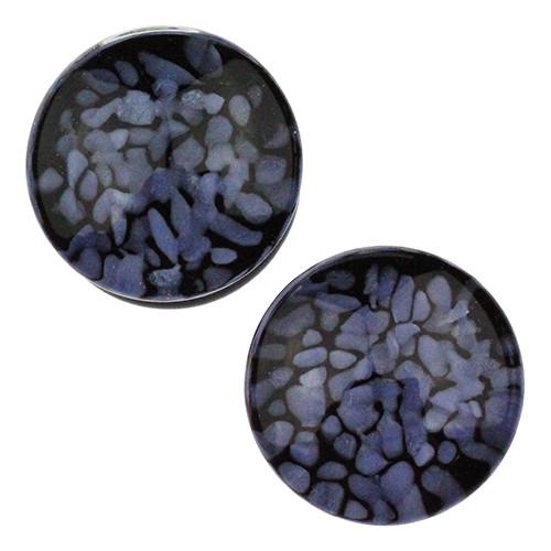 Lavender Pebble Plugs by Glasswear Studios Plugs 7/16 inch (11mm) Lavender Black