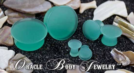 Mint Opalite Mayan Plugs by Oracle Body Jewelry Plugs 6 gauge (4mm) Mint Opalite