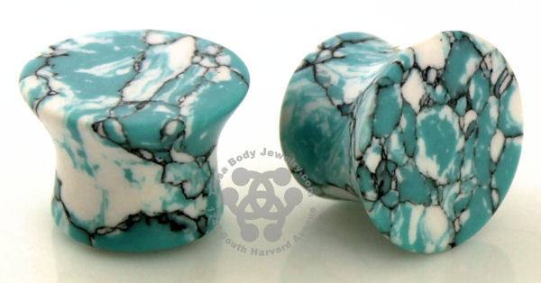 Ocean Wave Turquoise Mayan Plugs by Oracle Body Jewelry Plugs  