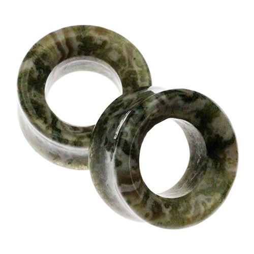 Moss Agate Eyelets by Oracle Body Jewelry Plugs 9/16 inch (14mm) Moss Agate
