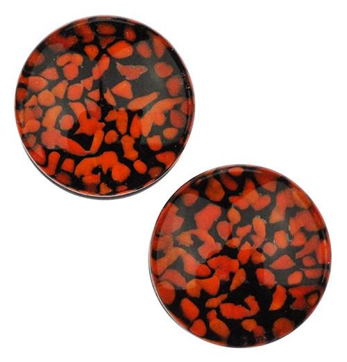 Orange Pebble Plugs by Glasswear Studios Plugs 1/2 inch (13mm) Orange Black