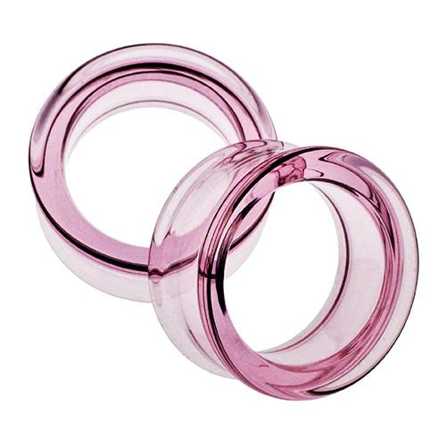 Pink Tunnels by Glasswear Studios Plugs 1 inch (26mm) Pink