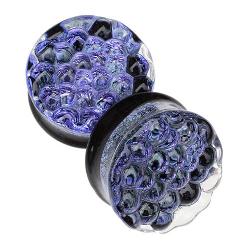 Purple Foil Bubble Textured Plugs by Glasswear Studios Plugs  