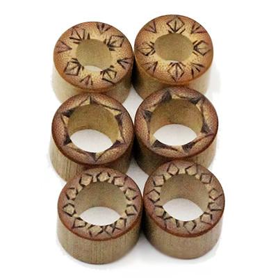 Pyrographic Bamboo Tunnels by Organic LLC Plugs Pair 3/4 inch (19mm)