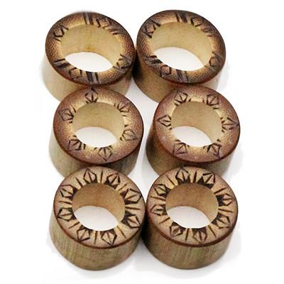 Pyrographic Bamboo Tunnels by Organic LLC Plugs Pair 7/8 inch (22mm)