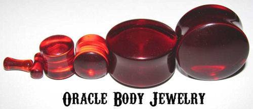 Red Quartz Plugs by Oracle Body Jewelry Plugs  