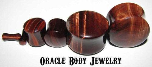 Red Tiger Eye Plugs by Oracle Body Jewelry Plugs  