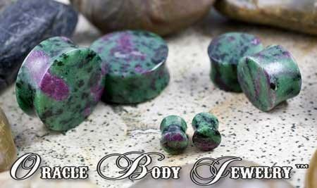 Ruby in Zoisite Plugs by Oracle Body Jewelry Plugs  