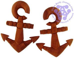 Saba Anchors Away Hangers by Oracle Body Jewelry Plugs 8 gauge (3mm) Saba Wood