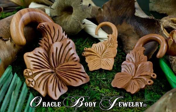 Saba Hibiscus Hangers by Oracle Body Jewelry Plugs  