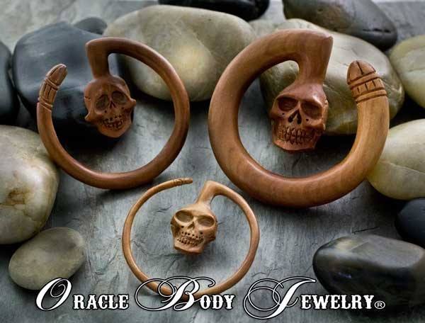 Saba Skull Ring Hangers by Oracle Body Jewelry Plugs  