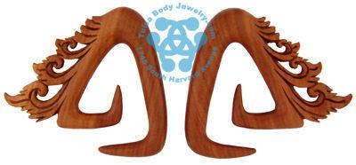 Saba Trinity Temple Spirals by Oracle Body Jewelry Plugs 2 gauge (6mm) Saba Wood