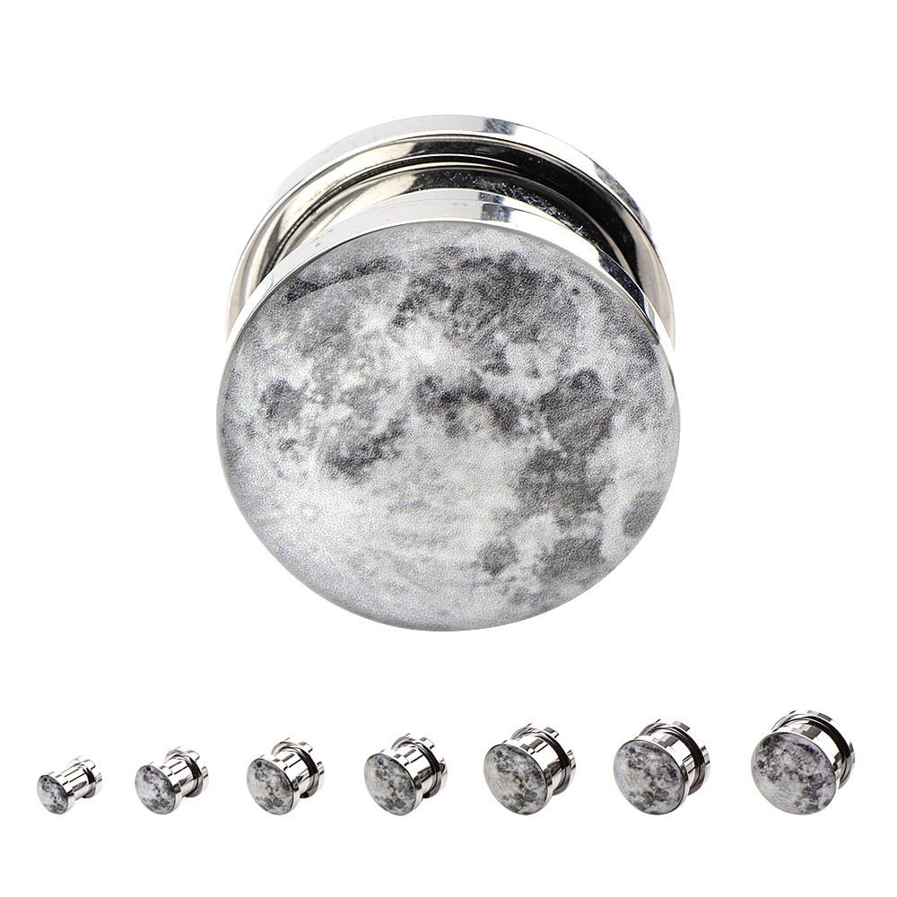 Full Moon Stainless Screw-on Plugs Plugs 5/8 inch (16mm) Stainless Steel