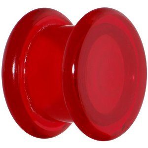 Red Acrylic Screw-on Plugs Plugs 9/16 inch (14mm) Red