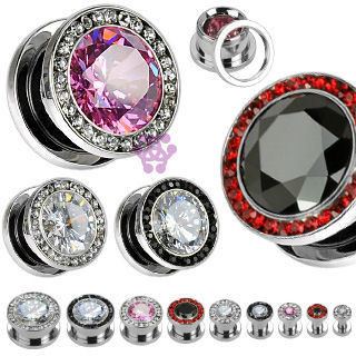 Double CZ Stainless Screw-On Plugs Plugs  