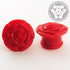 Single Flare Acrylic Rose Plugs Plugs 6 gauge (4mm) Red